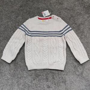 Baby Boden Heritage Cable Knit Jumper Sweater Ecru Marl 12-18M NWT